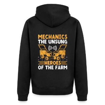 Mécanicien agricole Drôle de tracteur Mécanique Ferme - Veste à capuche bio Premium Unisexe - noir - Dos - Nico (187cm)