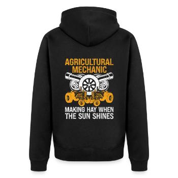 Mécanicien agricole Drôle de tracteur Mécanique Ferme - Veste à capuche bio Premium Unisexe - noir - Dos - Nico (187cm)