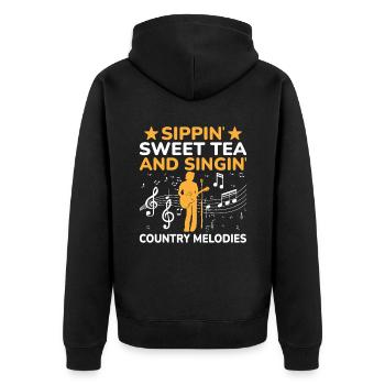 Comté Musique Vintage Amateur de musique Western Country C - Veste à capuche bio Premium Unisexe - noir - Dos - Nico (187cm)