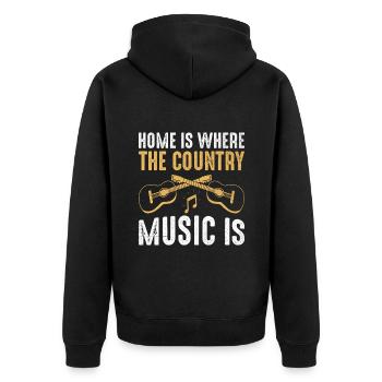 Comté Musique Vintage Amateur de musique Western Country C - Veste à capuche bio Premium Unisexe - noir - Dos - Nico (187cm)