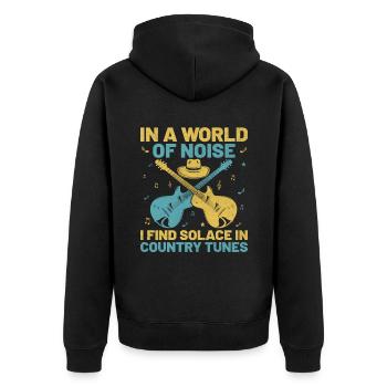 Comté Musique Vintage Amateur de musique Western Country C - Veste à capuche bio Premium Unisexe - noir - Dos - Nico (187cm)