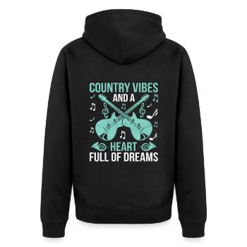 Comté Musique Vintage Amateur de musique Western Country C - Veste à capuche bio Premium Unisexe - noir - Dos - Nico (187cm)