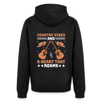Comté Musique Vintage Amateur de musique Western Country C - Veste à capuche bio Premium Unisexe - noir - Dos - Nico (187cm)
