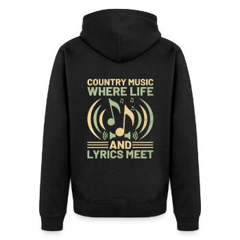 Comté Musique Vintage Amateur de musique Western Country C - Veste à capuche bio Premium Unisexe - noir - Dos - Nico (187cm)