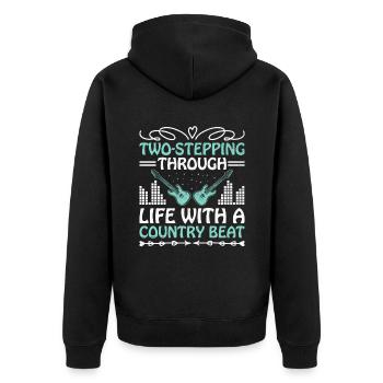 Comté Musique Vintage Amateur de musique Western Country C - Veste à capuche bio Premium Unisexe - noir - Dos - Nico (187cm)