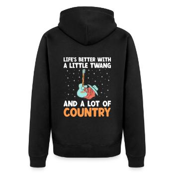 Comté Musique Vintage Amateur de musique Western Country C - Veste à capuche bio Premium Unisexe - noir - Dos - Nico (187cm)