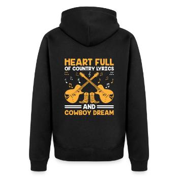 Comté Musique Vintage Amateur de musique Western Country C - Veste à capuche bio Premium Unisexe - noir - Dos - Nico (187cm)
