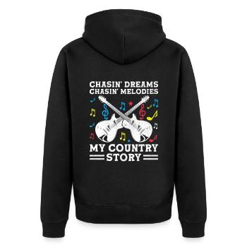 Comté Musique Vintage Amateur de musique Western Country C - Veste à capuche bio Premium Unisexe - noir - Dos - Nico (187cm)