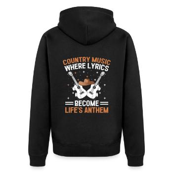 Comté Musique Vintage Amateur de musique Western Country C - Veste à capuche bio Premium Unisexe - noir - Dos - Nico (187cm)