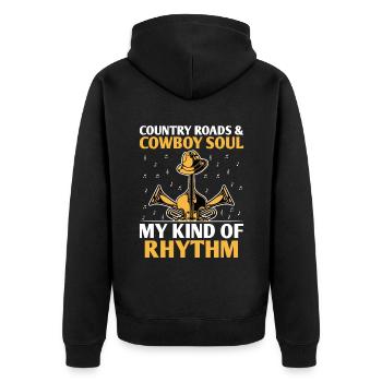 Comté Musique Vintage Amateur de musique Western Country C - Veste à capuche bio Premium Unisexe - noir - Dos - Nico (187cm)