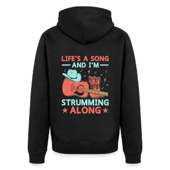 Comté Musique Vintage Amateur de musique Western Country C - Veste à capuche bio Premium Unisexe - noir - Dos - Nico (187cm)