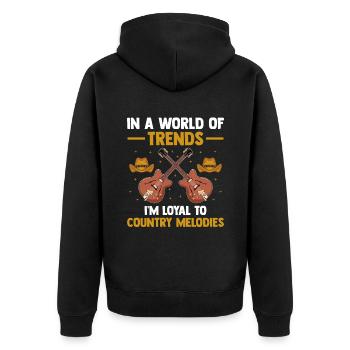 Comté Musique Vintage Amateur de musique Western Country C - Veste à capuche bio Premium Unisexe - noir - Dos - Nico (187cm)