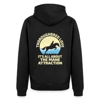 Courses de chevaux pur-sang Équitation Chevaux équestres - Veste à capuche bio Premium Unisexe - noir - Dos - Nico (187cm)