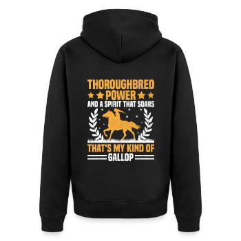 Courses de chevaux pur-sang Équitation Chevaux équestres - Veste à capuche bio Premium Unisexe - noir - Dos - Nico (187cm)