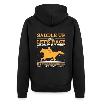 Courses de chevaux pur-sang Équitation Chevaux équestres - Veste à capuche bio Premium Unisexe - noir - Dos - Nico (187cm)