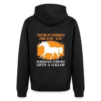 Courses de chevaux pur-sang Équitation Chevaux équestres - Veste à capuche bio Premium Unisexe - noir - Dos - Nico (187cm)