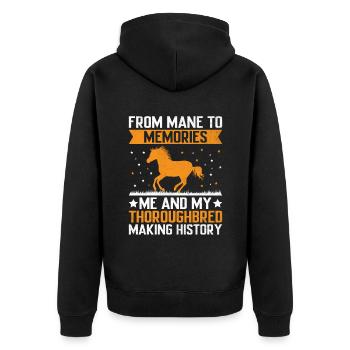 Courses de chevaux pur-sang Équitation Chevaux équestres - Veste à capuche bio Premium Unisexe - noir - Dos - Nico (187cm)