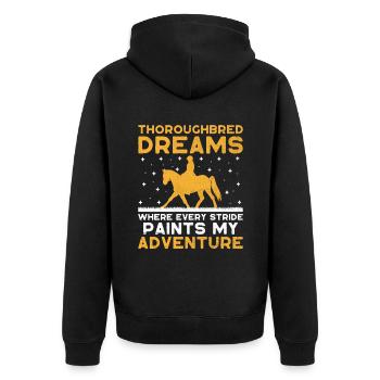 Courses de chevaux pur-sang Équitation Chevaux équestres - Veste à capuche bio Premium Unisexe - noir - Dos - Nico (187cm)