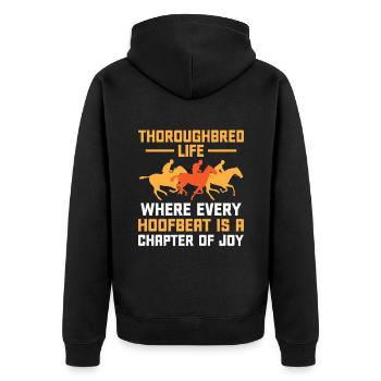 Courses de chevaux pur-sang Équitation Chevaux équestres - Veste à capuche bio Premium Unisexe - noir - Dos - Nico (187cm)