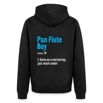 Pan Flute Boy Pan Flutist Marching Band Music Inst - Unisex Premium Bio Zip Hoodie - Schwarz - Hinten - Nico (187cm)
