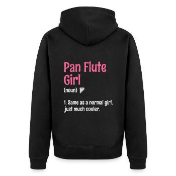 Pan Flute Girl Pan Flutist Marching Band Music Ins - Unisex Premium Organic Zip Hoodie - black - Back - Nico (187cm)