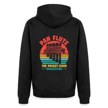 Pan Flute Player Pan Flutist Marching Band Music I - Unisex Premium Organic Zip Hoodie - black - Back - Nico (187cm)
