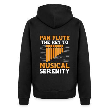 Pan Flute Player Pan Flutist Marching Band Music I - Unisex Premium Organic Zip Hoodie - black - Back - Nico (187cm)