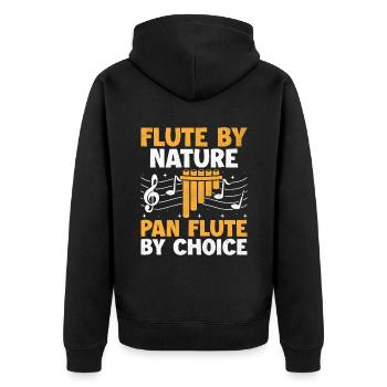 Pan Flute Player Pan Flutist Marching Band Music I - Unisex Premium Organic Zip Hoodie - black - Back - Nico (187cm)