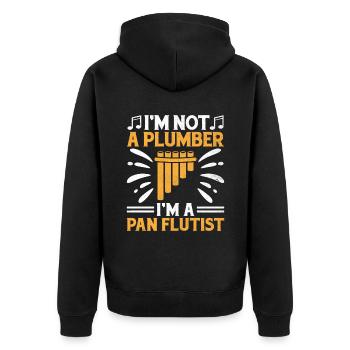 Pan Flute Player Pan Flutist Marching Band Music I - Unisex Premium Organic Zip Hoodie - black - Back - Nico (187cm)