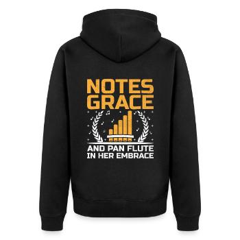 Pan Flute Player Pan Flutist Marching Band Music I - Unisex Premium Organic Zip Hoodie - black - Back - Nico (187cm)