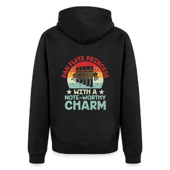 Pan Flute Player Pan Flutist Marching Band Music I - Unisex Premium Organic Zip Hoodie - black - Back - Nico (187cm)