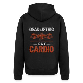 Le soulevé de terre est ma forme physique cardio - Veste à capuche bio Premium Unisexe - noir - Dos - Nico (187cm)