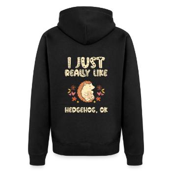 J’aime vraiment Hedgehog Ok - Veste à capuche bio Premium Unisexe - noir - Dos - Nico (187cm)