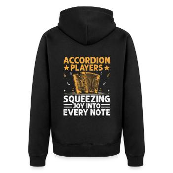 Accordion Players Squeezing Joy Into Every Note Ac - Unisex Premium Organic Zip Hoodie - black - Back - Nico (187cm)