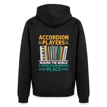 Les joueurs d’accordéon rendent le monde plus harmonieux - Veste à capuche bio Premium Unisexe - noir - Dos - Nico (187cm)