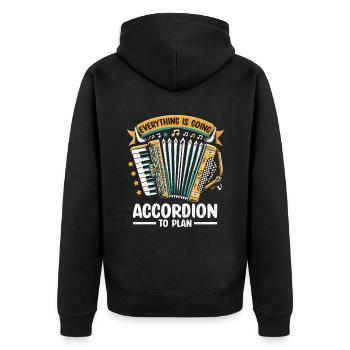 Alles läuft Akkordeon nach Plan Akkordeonist - Unisex Premium Bio Zip Hoodie - Schwarz - Hinten - Nico (187cm)
