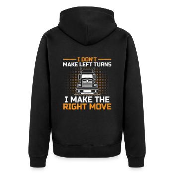 Trucker Fahren Papa Trucker Vater LKW-Fahrer - Unisex Premium Bio Zip Hoodie - Schwarz - Hinten - Nico (187cm)