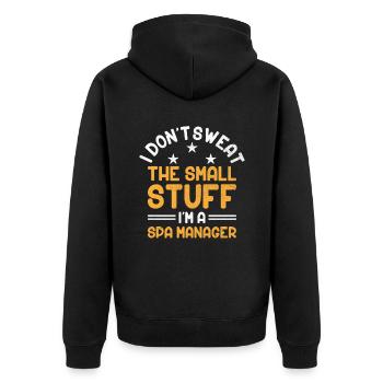 SPA Manager Job Wellness Funny SPA Management Sayi - Unisex Premium Organic Zip Hoodie - black - Back - Nico (187cm)