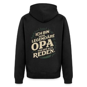 Légendaire grand-père rétro dictant Design - Veste à capuche bio Premium Unisexe - noir - Dos - Nico (187cm)