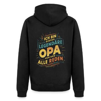 Légendaire grand-père rétro dictant Design - Veste à capuche bio Premium Unisexe - noir - Dos - Nico (187cm)