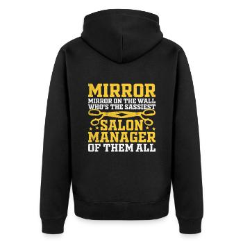 SPA Manager Job Wellness Funny SPA Management Sayi - Unisex Premium Organic Zip Hoodie - black - Back - Nico (187cm)