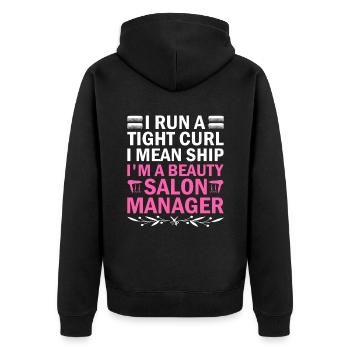 SPA Manager Job Wellness Funny SPA Management Sayi - Unisex Premium Organic Zip Hoodie - black - Back - Nico (187cm)