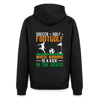 Footgolf Player Foot Golf Playing Footgolfers Foot - Unisex Premium Organic Zip Hoodie - black - Back - Nico (187cm)