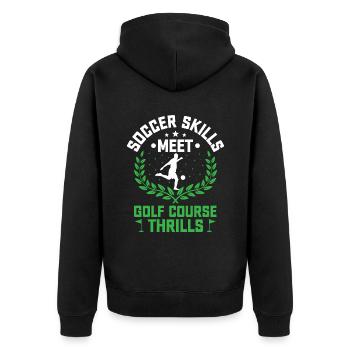 Footgolf Player Foot Golf Playing Footgolfers Foot - Unisex Premium Organic Zip Hoodie - black - Back - Nico (187cm)