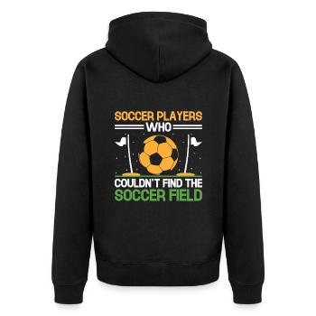 Footgolf Player Foot Golf Playing Footgolfers Foot - Unisex Premium Organic Zip Hoodie - black - Back - Nico (187cm)