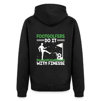 Footgolf Player Foot Golf Playing Footgolfers Foot - Unisex Premium Organic Zip Hoodie - black - Back - Nico (187cm)