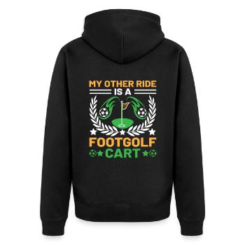 Footgolf Player Foot Golf Playing Footgolfers Foot - Unisex Premium Organic Zip Hoodie - black - Back - Nico (187cm)
