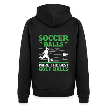 Footgolf Player Foot Golf Playing Footgolfers Foot - Unisex Premium Organic Zip Hoodie - black - Back - Nico (187cm)
