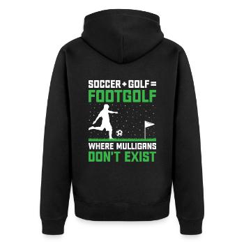 Footgolf Player Foot Golf Playing Footgolfers Foot - Unisex Premium Organic Zip Hoodie - black - Back - Nico (187cm)