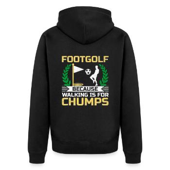 Footgolf Player Foot Golf Playing Footgolfers Foot - Unisex Premium Organic Zip Hoodie - black - Back - Nico (187cm)